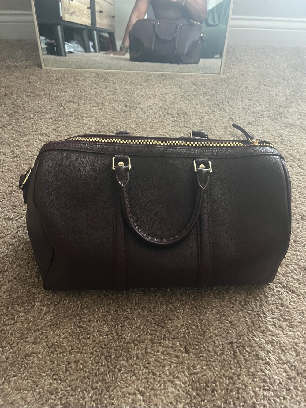 Leather Bag - Maroon